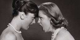 Two teenage girls fighting